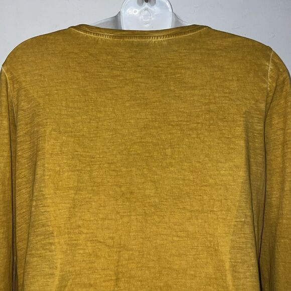 LOGO BY LORI GOLDSTEIN Allspice Yellow Slub Knit Long Sleeve Shirt w/ Pockets-S - Picture 5 of 9
